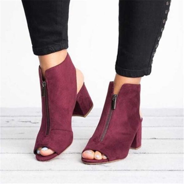 

spring woman sandals ladies shoes gladiator casual peep toe antiskid bottom zipper med thick heels wedding sandalias mujer, Black