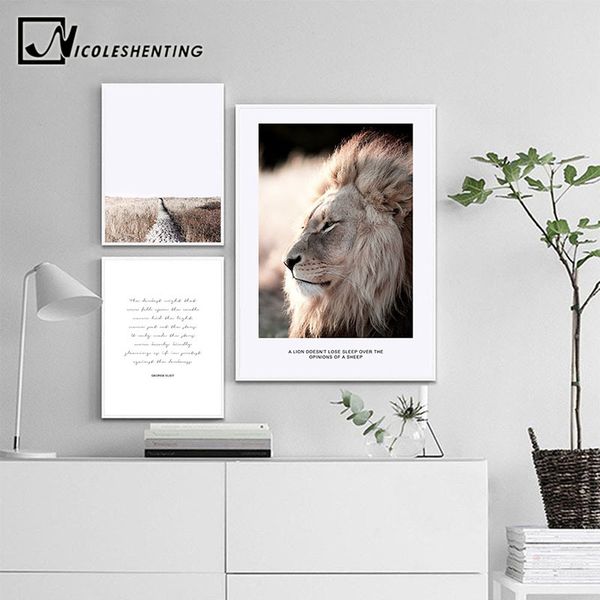 

wall art canvas nordic poster print lion animal landscape painting decorative picture for living room scandinavian home decor