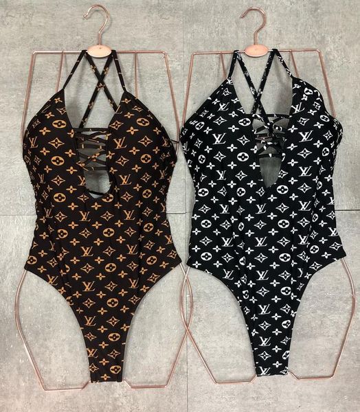 

2020 designer fashion swimwear bikini for women letter swimsuit bandage bathing suits one-piece swimsuits, White;black
