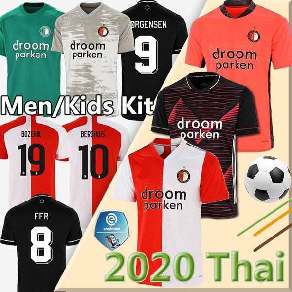 

20 21 feyenoord soccer jersey kokcu berghuis fer camiseta de futbol jorgensen football jerseys senesi men kids football kits 20 21, Black;yellow
