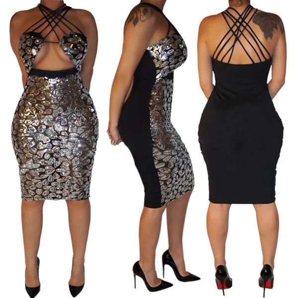

women's sequins dresses 2020 autumn new strapless bottom dress lady and girl's night club wear, Black;gray
