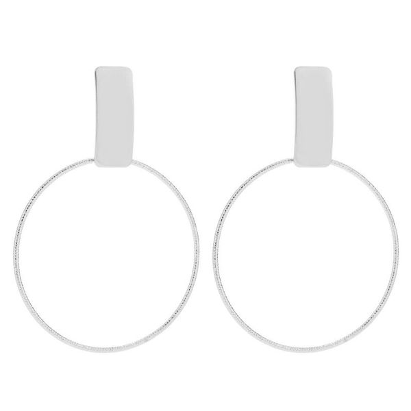 

dangle & chandelier stainless steel statement large hoop drop earrings for women girls, Silver