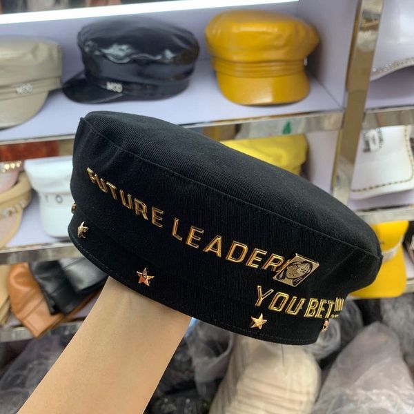 

202007-fanji gold letters portrait fashion beret hat men women leisure pumpkin hat, Blue;gray