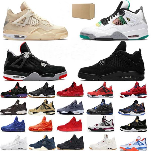 

2020 sail 4 4s black cat white cement what the splatter mens basketball shoes cactus jack black gray men women sports sneakers