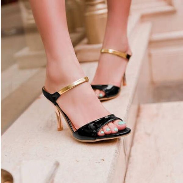 

женская stilettos высокие каблуки партии насосы peep toe сандалии повседневная sexy обувь размер, Black