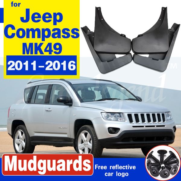 

car front rear wheel mudflap for jeep compass 2011~2016 mk49 fender mud guard splash flap mudguards accessories 2008 2009