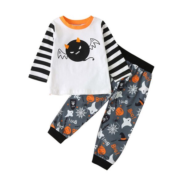 

детские мальчики мультяшки эпикировка halloween bat printed наборы дети полосатый топы малышей мальчиков повседневные брюки фестиваль тема о, White