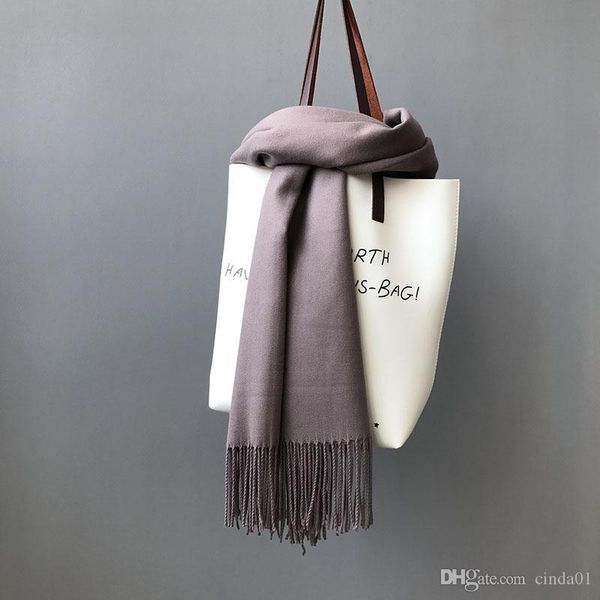 

women designer winter autumn scarves solid color warm woolen shawl female long length scarf ing, Blue;gray