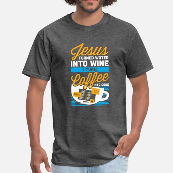 

turn coffee into code coding programming nerd gift t shirt men character short sleeve round collar pictures anti-wrinkle funny casual