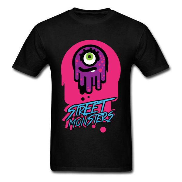 

comfortable t-shirt pink street monsters summer/autumn & tees oversized round collar all cotton print men t shirt