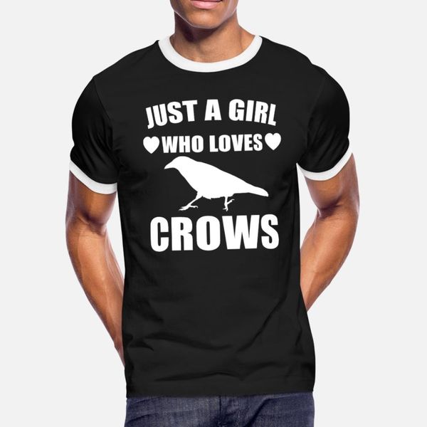 

crow raven girl gift t shirt men print cotton o-neck slim sunlight new fashion spring standard shirt