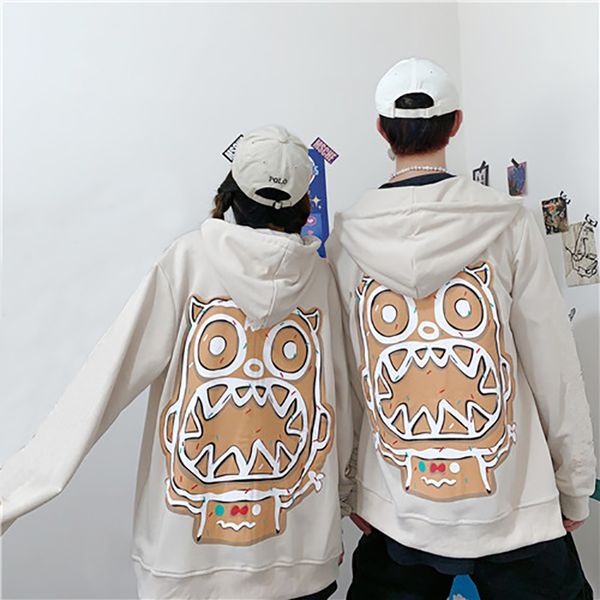 

mens & womens hooded jackets autumn winter couple fashion letter and cute animal pattern casual sweater 3 colors asian size s-2xl