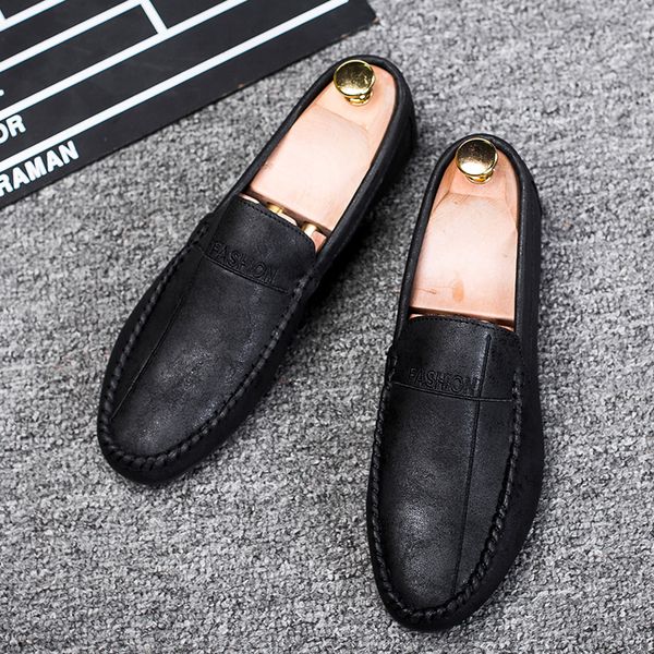 

mooregood 2020 men's shoes casual driving loafers men's lightweight and easy to wear outdoor hiking durable flat shoes, Black