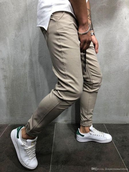 

loose pants spring autumn fashion trousers elastic waist pencil pants capris track pants for male casual, Black