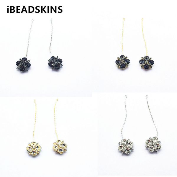 

new arrival 73x16mm 50pcs rhinestone flower shape charm for earrings parts,hand made earrings findings jewelry diy t200808, Bronze;silver