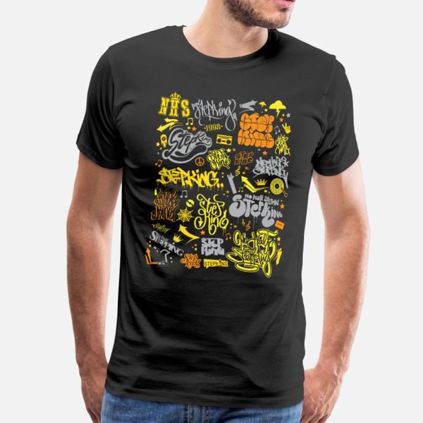 

stepking mix hip hop graffiti t shirt men character short sleeve o neck cool fit building summer style pictures shirt