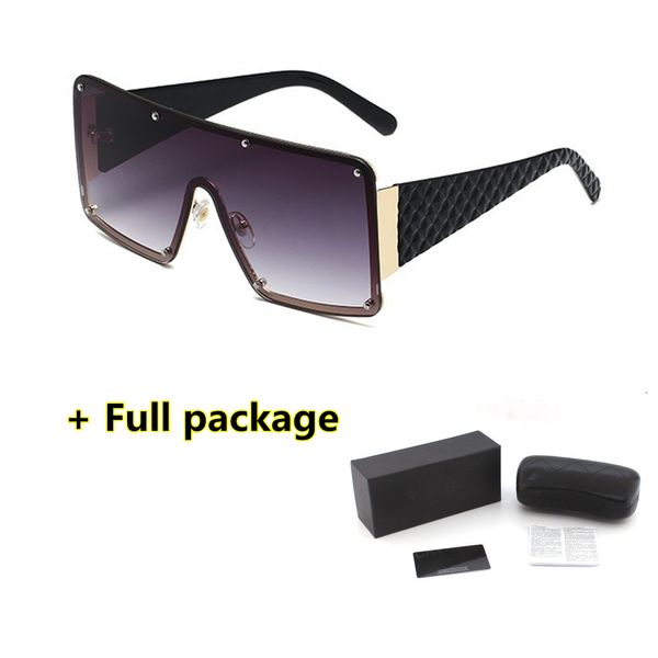 

trendy oversized frame fashion sunglasses designer siamese uv protection lady men eyewear 86203 with original box, White;black