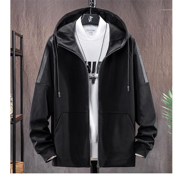 

winter plus size coats mens zipper coats with pockets hooded collar long sleeved solid color outerwear mens autumn and, Black