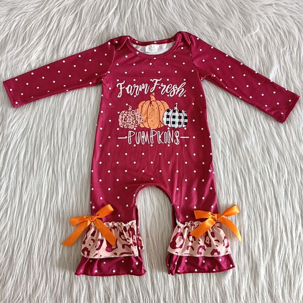 

new design girls romper halloween pumpkin print baby girl romper infant baby girl designer rompers fall outfits rompers, White