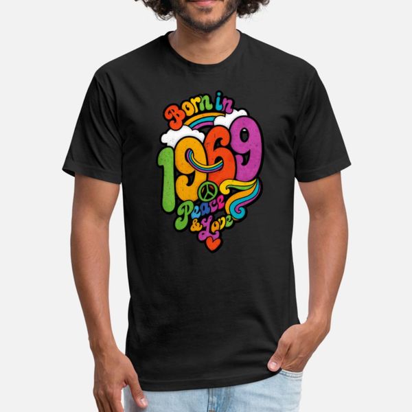 

born in 1969 peace and love 50th birthday gift t shirt men knitted cotton s-xxxl letter cute fashion summer novelty shirt, White;black