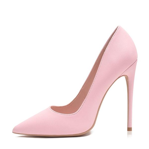 

dress shoes elisabet tang pink for woman high heels shallow pointed toe sweet elegant party matte pu leather female, Black