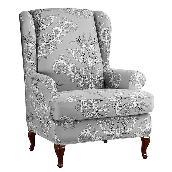

листья printed крыло стул чехол защитная крышка съемная упругие wingback
