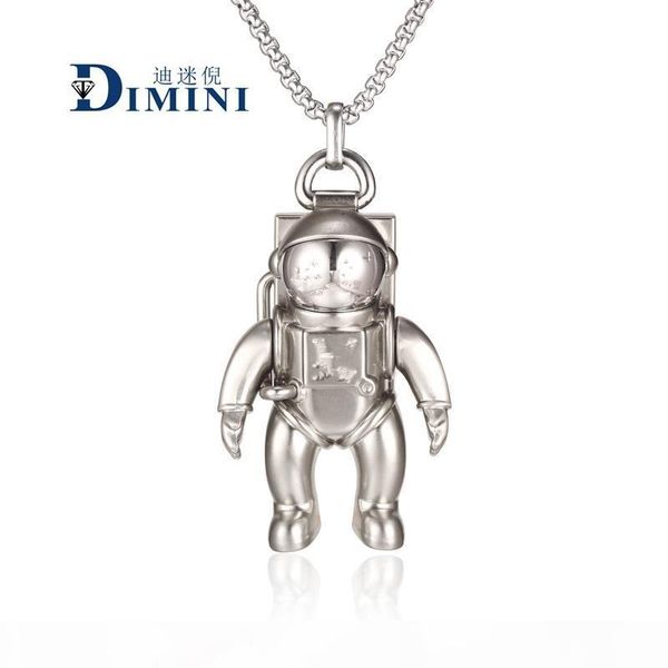 

studio logo metal chain necklace bracelet astronaut astronaut robot necklace wandering earth pendant zdl 89, Golden;silver