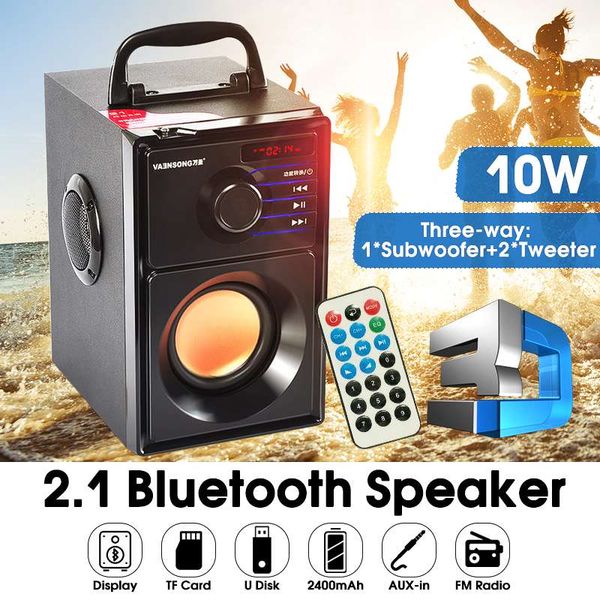 

2.1ch stereo wooden subwoofer usb column portable wireless bluetooth loudspeaker support u-disk/tf card mp3 play fm radio