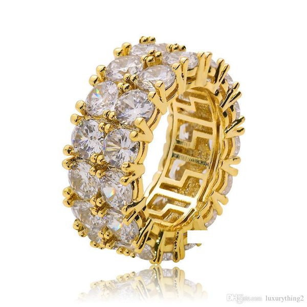 

selfdesign hip hop cubic zircon stone ring shinny hiphop rap rapper zircon ring for men copper brass material hip hop jewelry, Silver