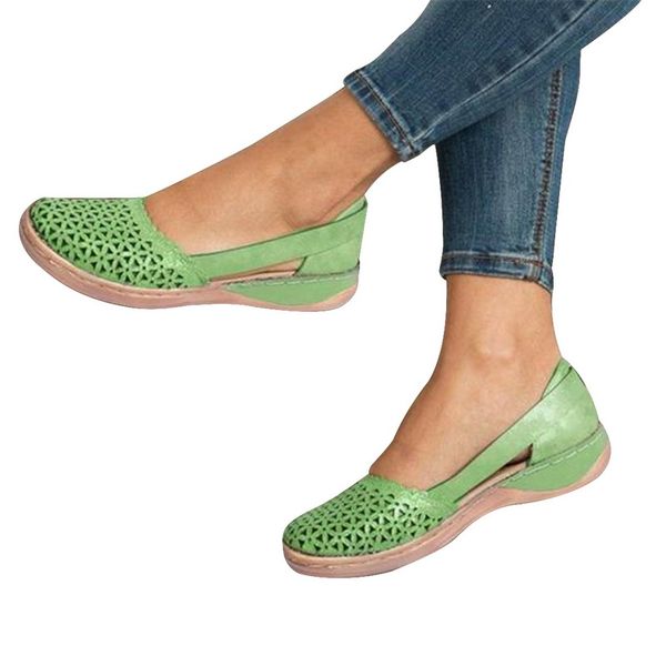 

summer women wedges orthopedic sandals office shoes hollow out vintage shoes slip on casual sewing ladies sandals 2020, Black