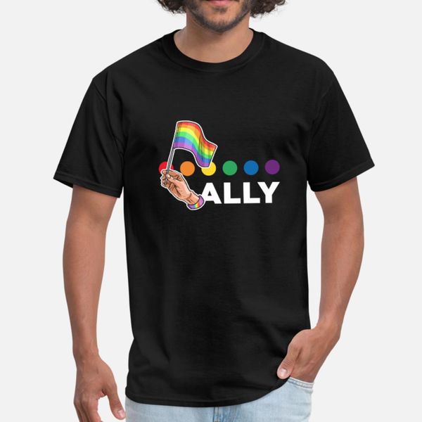 

lgbt ally радужные тенниска мужчины настройка 100% хлопок s-xxxl basic solid graphic basic летом прохладно рубашки