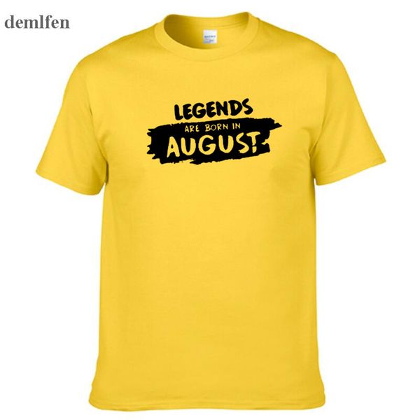 

new casual legends are born in august funny birthday gift printed short sleeve tees men fashion t shirt hipster