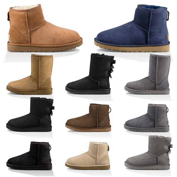 

australia women boots ankle ladies girls short mini knee tall winter snow boot bow ankle bowtie black grey chestnut size 36-41