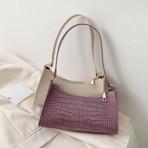 

fashion small shoulder bags for women 2020 retro alligator pattern pu leather handbag female casual daily tote underarm bag