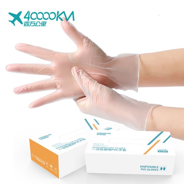 

clear transparent protective powder disposable examination pvc gloves, Blue;gray