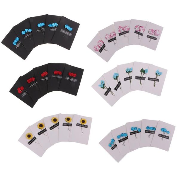 

greeting cards 5-pack folding dried flowers decor note suitable for all occasions - 146 x 100mm