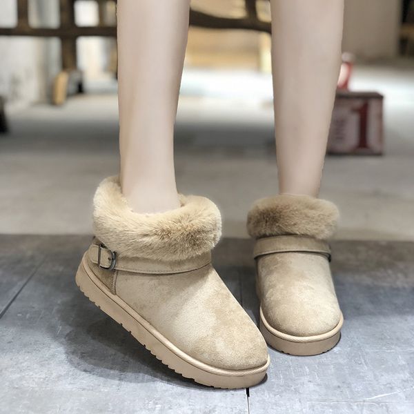 

snow boots plush warm ankle boots for women winter waterproof women female winter shoes women's light shoes, Black