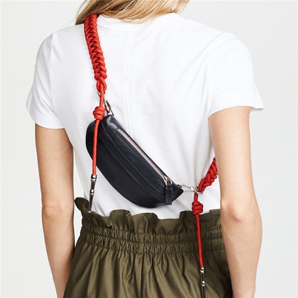 

2020 new designer leg bag knot weaving mini leather belt bag small waist leg pouch crossbody chest bags crescent artillery half moon pack#1