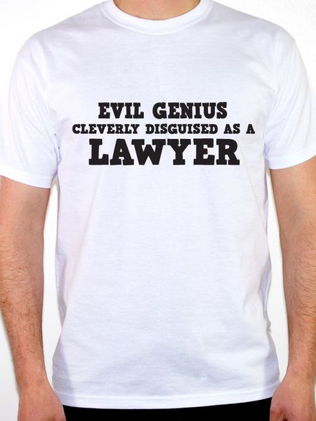 

летний стиль мода мужчины хип-хоп новизны футболки мужской бренд одежды evil genius клеверли замаскированный как юрист - закон themed