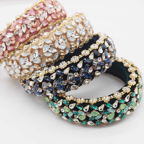 

new european and american style baroque full rhinestone ladies prom headband luxury heavy industry exquisite hair accessories832, Golden;silver