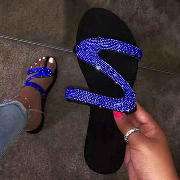 

женщины лето плоский bling тапочки дамы кристалл мягкие chinelo женский открытый повседневный пляжная обувь женщина слайды новая мода 2020 c, Black