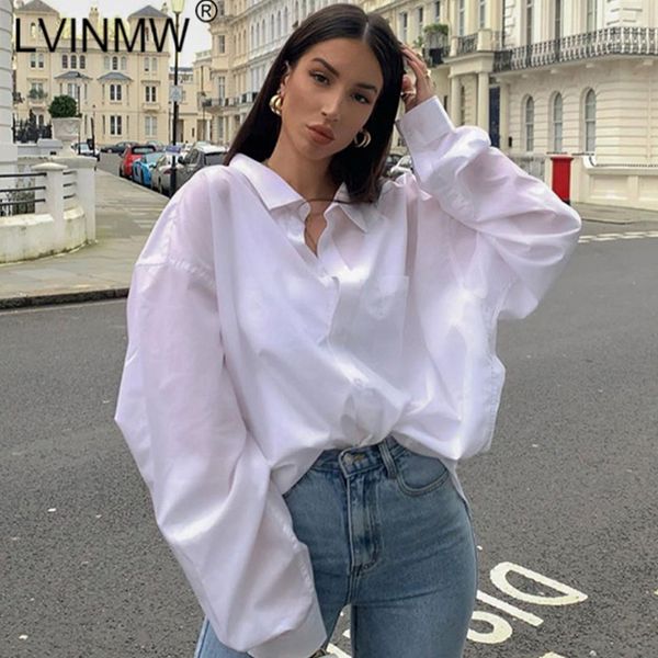 

lvinmw turn-down collar long sleeve single breasted white shirt 2020 autumn women shirts elegant fashion blouses street