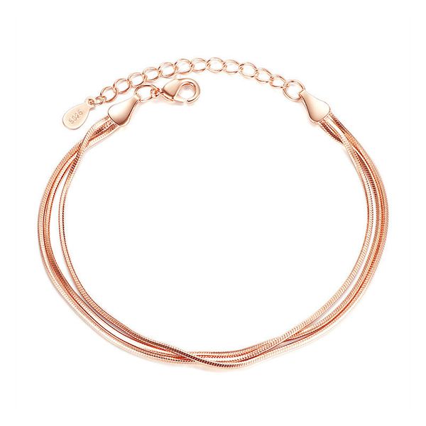 

tb-106 rose gold/silver color alloy multilayer bracelets snake chain charm bracelets for women personality jewelry, Black