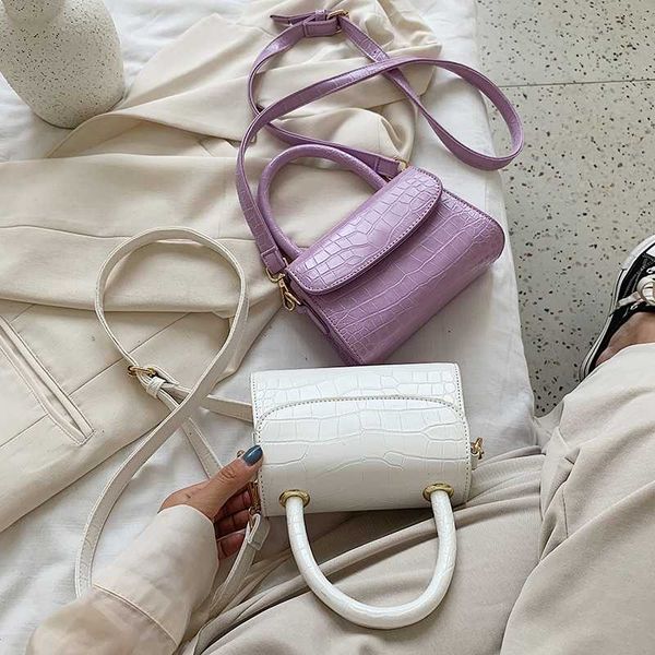 

ingenious2020 crocodile pattern small tote decent high-quality pu leather women's designer handbag travel shoulder messenger