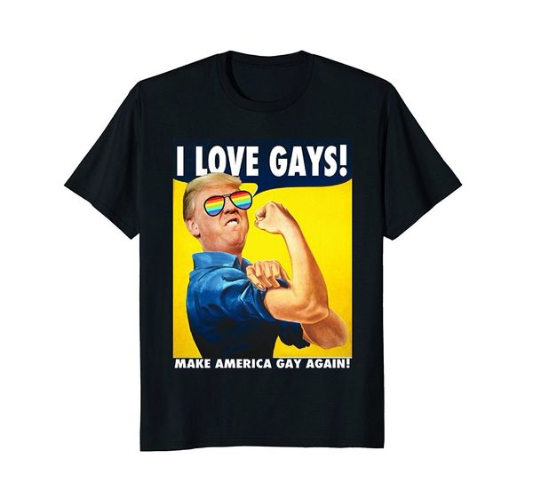

2019 new men summer tee shirt make america gay снова рози клепальщик gay pride рубашка смешная футболка