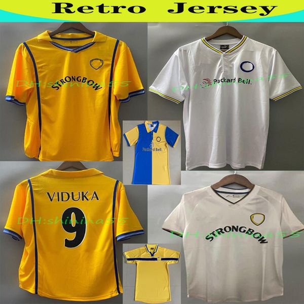 

2000 2001 retro soccer jersey vintage classic football shirt home white dacourt bridges bowyer viduka smith, Black;yellow