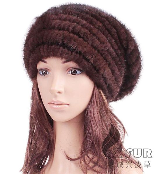 

cx-c-127b super size and quality casual genuine mink animal knit caps, Blue;gray