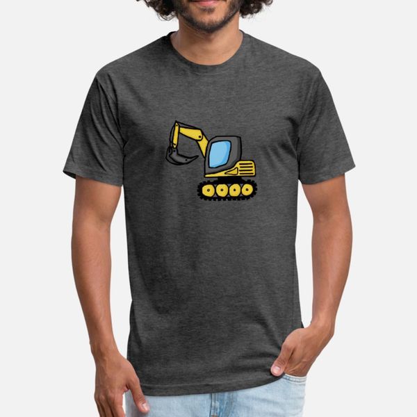 

excavator construction mining machinery work t shirt men character cotton o neck gents sunlight comical summer style family shirt