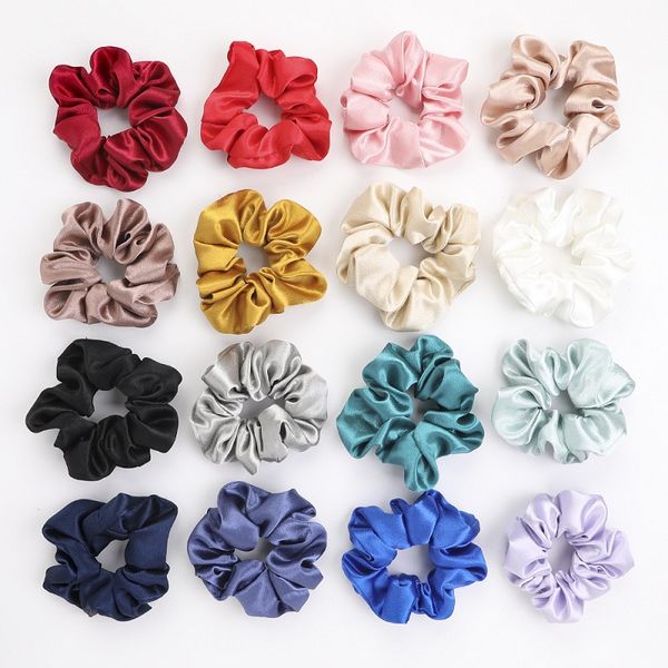 

europe and the united states fashion imitation silk fabric hair circle a variety of colors for you to choose wholesale, Golden;silver