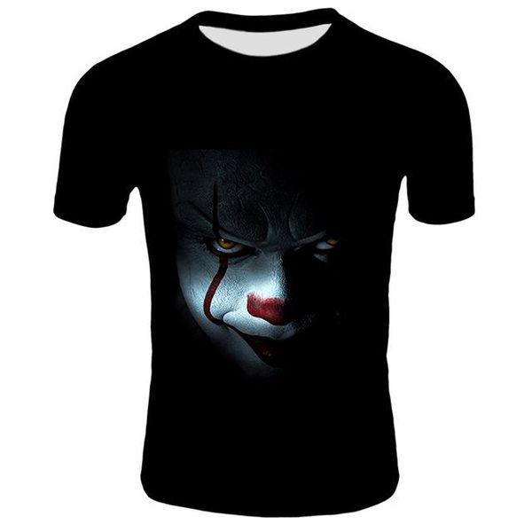 

summet horror movie it clown cool man joker male 3d print shirts graphic aesthetic comics men clothing